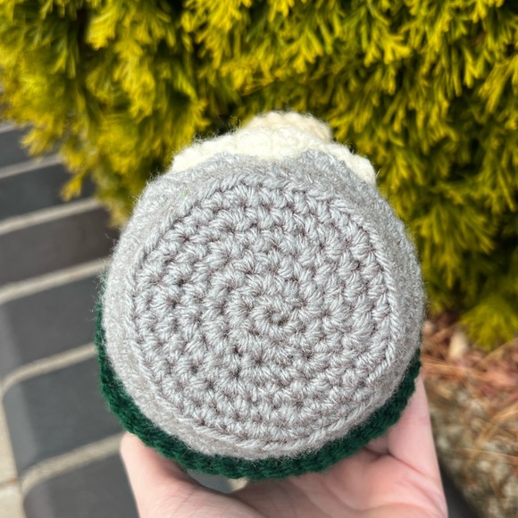 3/$50 Hand Crocheted Scandinavian Christmas Gnome Green & Gray! - Picture 5 of 11